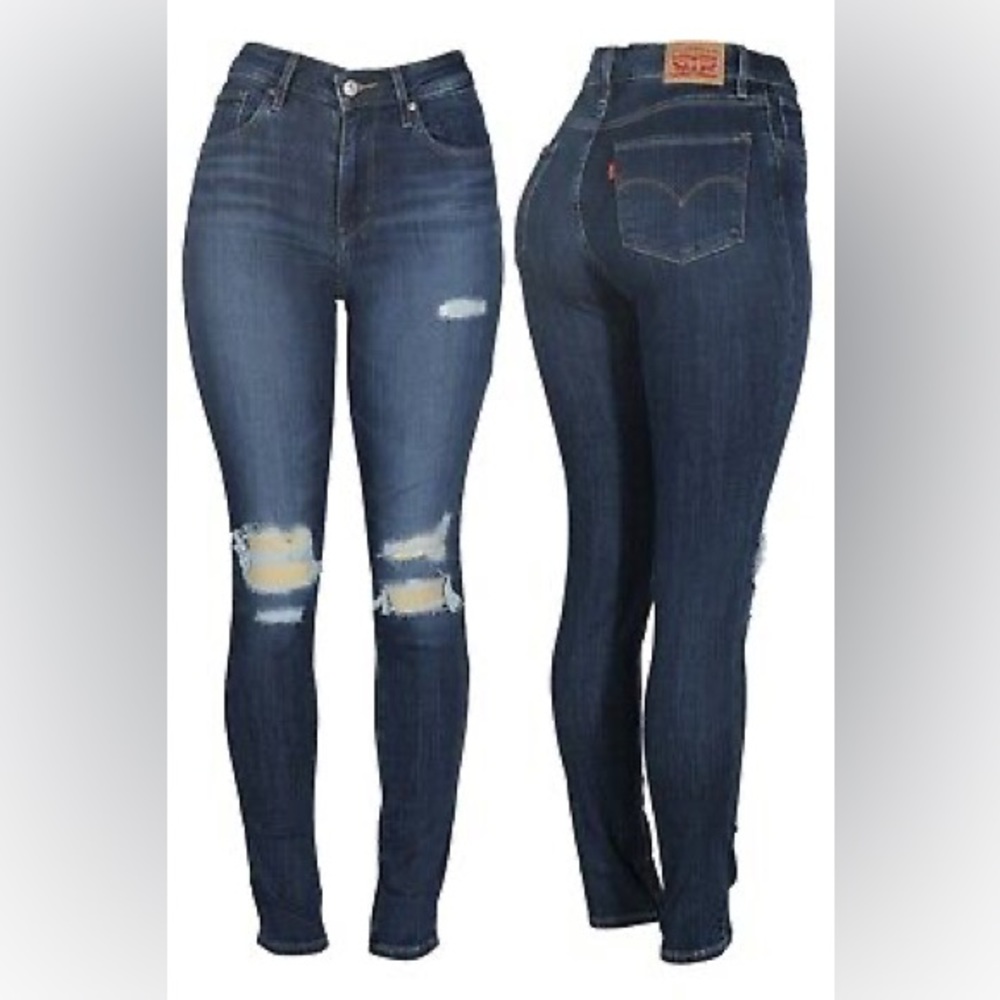 NWT Levi’s 721 High Rise Skinny Sculpt Distressed Jeans in Manic Monday Size 10